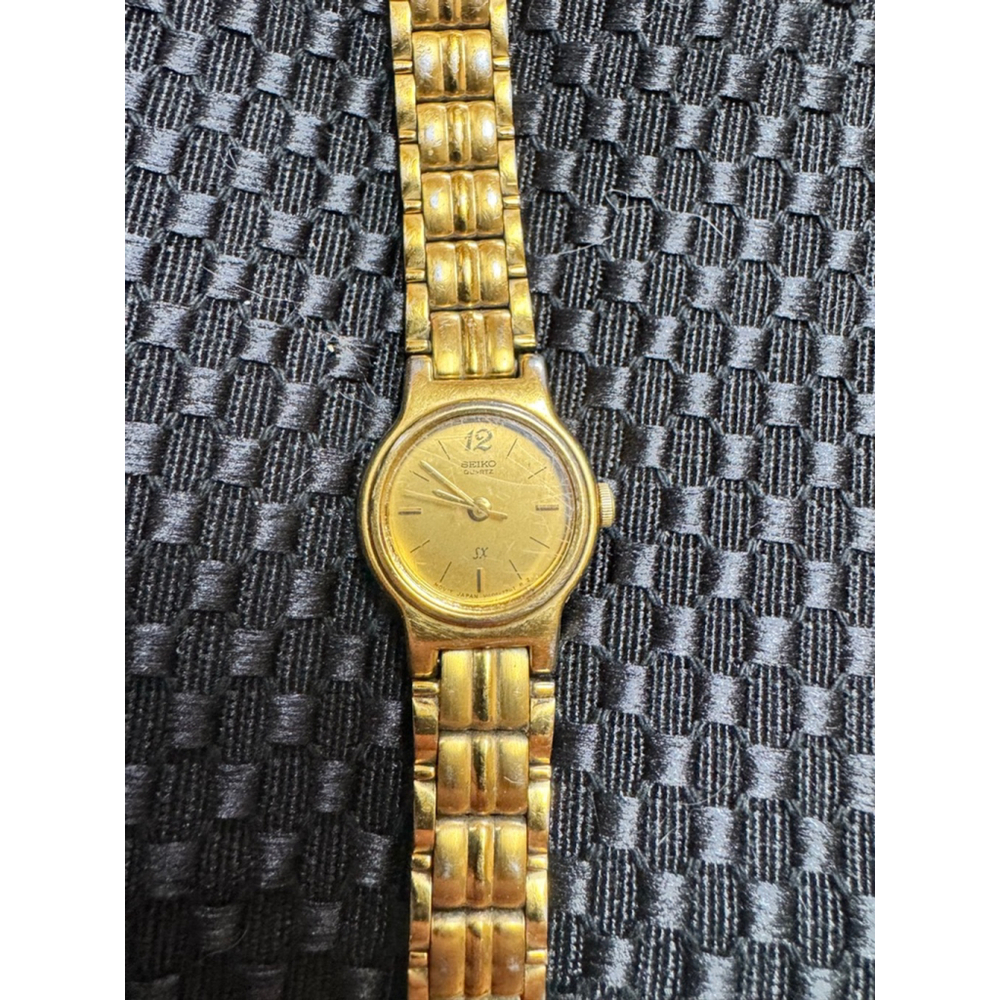 Vintage Ladies Seiko SX Watch Gold Dial Gold Tone V401-0511